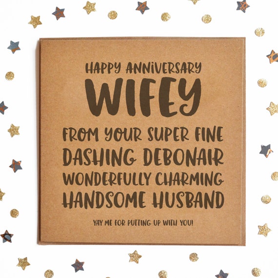 Gelukkige Verjaardag Wifey Van Uw Knappe Man Card Grappige Etsy