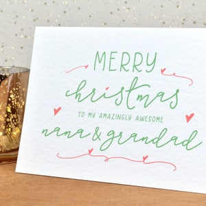Feliz Navidad a mi increíblemente impresionante Nana & Grandad tarjeta A6, tarjeta festiva, tarjeta de celebración, tarjeta especial de alguien, tarjeta de los abuelos