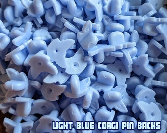 Light Blue Corgi Pin Backs