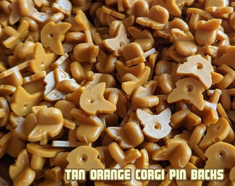 Tan Orange Corgi Pin Backs