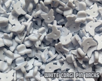 White Corgi Pin Backs