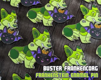 Buster Frankencorg Costume Enamel Pin