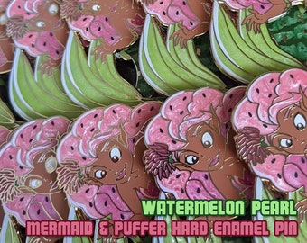 Watermelon Pearl Mermaid Pin Set