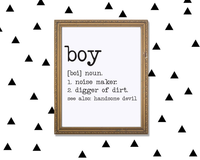 Boy Definition Nursery or Playroom Printable INSTANT Etsy