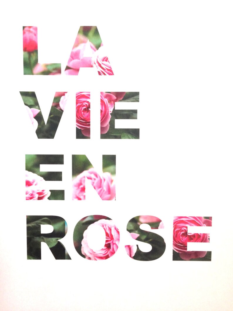 La Vie En Rose Print 8x10 Etsy