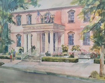 The Pink House - Watercolor Giclée