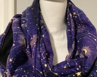 Astrology star Infinity scarf with Hidden pocket