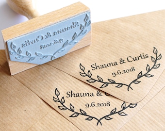 Wedding Rubber Stamp - Save The Date /  Personalised Stamp / Personalized  / CUSTOM / Invitations Stamp / Name and date  / envelopes stamp