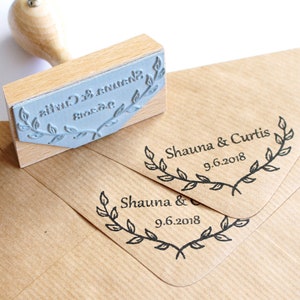 Wedding Rubber Stamp - Save The Date /  Personalised Stamp / Personalized  / CUSTOM / Invitations Stamp / Name and date  / envelopes stamp