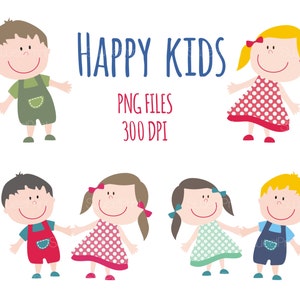 Happy Smile Kids Clipart / Children Clip Art / Boy and Girl / Summer Kids / Children Clipart