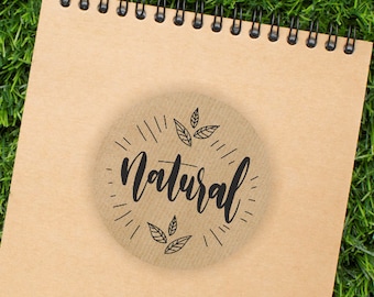 Kraft stickers NATURAL  product  Labels / Brown Stickers / Round Sticky Labels / Packaging