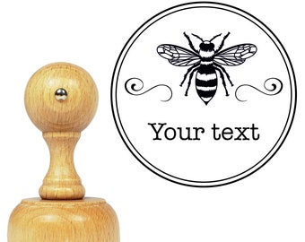 Personalized BEE stamp - ex libris stamp - stamp for beekeeper - honey bee stamp - return address stamp -  personalised