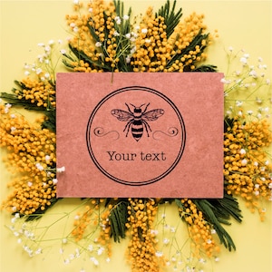 Gepersonaliseerde BEE-stempel - ex libris-stempel - stempel voor imker - honingbijstempel - retouradresstempel - gepersonaliseerd