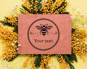 Personalized BEE stamp - ex libris stamp - stamp for beekeeper - honey bee stamp - return address stamp -  personalised