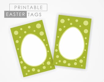 Printable EASTER Tags with EGG, Tag, Label, Mini Card, Easter Card, Easter Decor, Blank Cards, for easter gift, for easter basket, labels