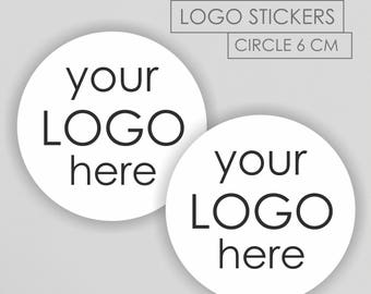 STICKERS with LOGO or TEXT / 6 cm round personalised / Custom / Personalised Stickers / Sticky Labels / Business Stickers / Branding Labels