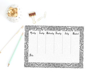 Printable Weekly Planner / Coloring Weekly To Do List / Weekly organizer / One Page Weekly Tasks  / Week Planner / Instant Download PDF