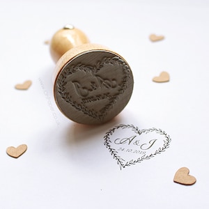 CUSTOM Wedding Stamp / wedding invitation stamp / Save The Date Stamp  / Rubber Stamp / Tags stamp / Flower crown stamp / WREATH STAMP