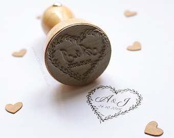 CUSTOM Wedding Stamp / wedding invitation stamp / Save The Date Stamp  / Rubber Stamp / Tags stamp / Flower crown stamp / WREATH STAMP