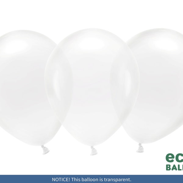 ECO  BIODEGRADABLE Balloons TRANSPARENT  / crystal clear / earth-friendly / 26 cm