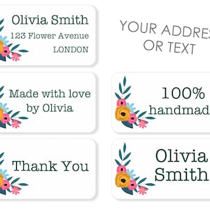 Benutzerdefinierte Blume Rückkehr Adressaufkleber / Personalisierte Adressaufkleber / glücklich Post und E-Mail, Business, Pakete, Briefe und Geschenk Verpackung