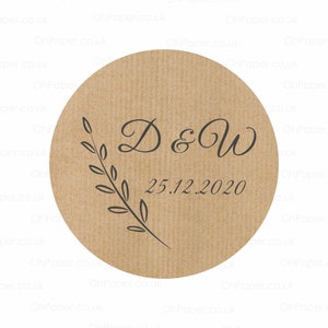 Adesivi per matrimoni - IL TUO TESTO / Etichette personalizzate / Adesivi marroni / Etichette adesive rotonde / Matrimonio / Salva la data / Imballaggio