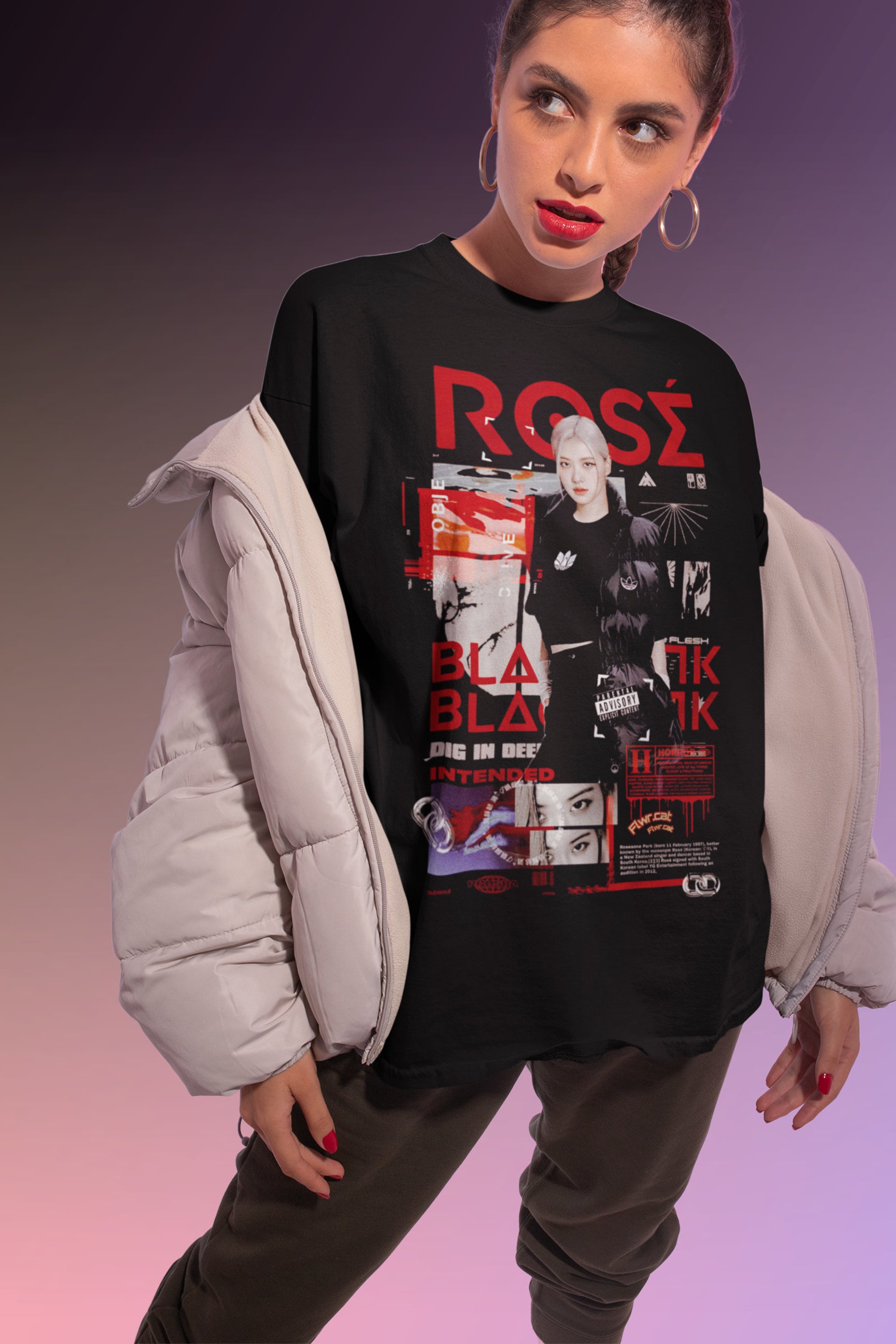 Discover Maglietta T-Shirt BlackPink Uomo Donna Bambini - Rose Regalo Kpop