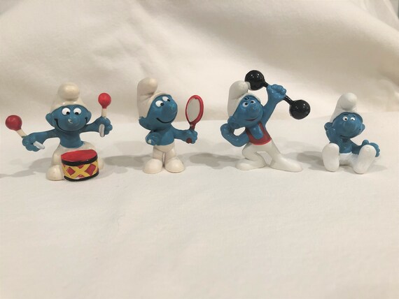 Smurfs 20017 Vanity Smurf Mirror Vintage Figure Rare PVC Toy Figurine 70s Peyo