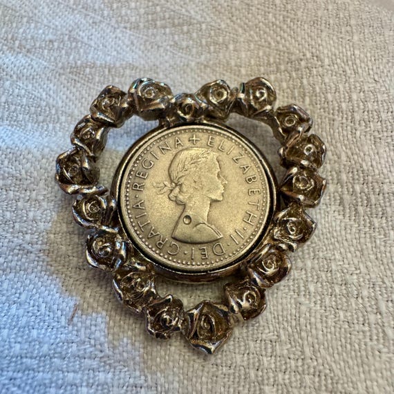 Queen Elizabeth Six Pence Coin Pendant