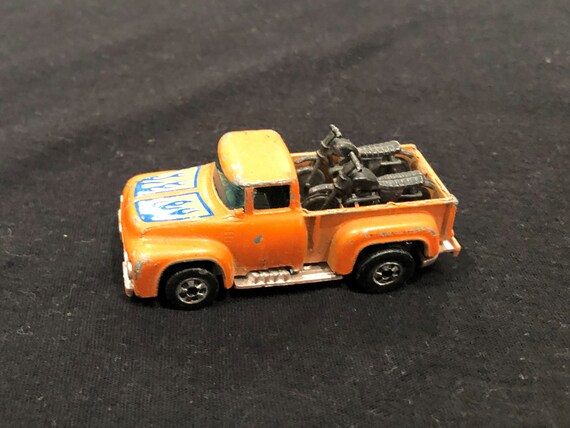 1973 Hot Wheels Hi Tail Hauler Ford Pickup W Motorcycles Orange Hong Kong