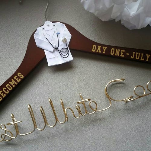 First White Coat Hanger Etsy