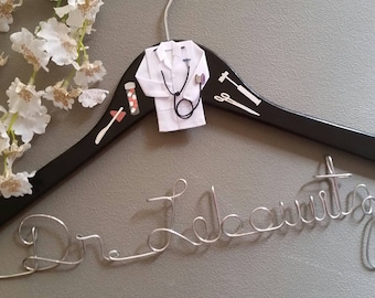 Personalized Doctor Hanger, Doctor Gift, Custom Doctor Hanger, Medical School Graduation Gift, White Coat Ceremony, 1st White Coat Gift