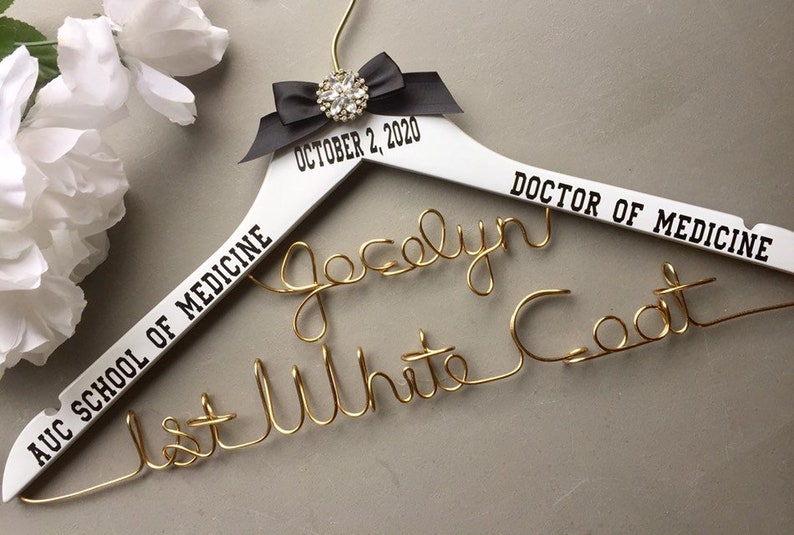 First White Coat Hanger Doctor Gift Pharmacist Gift Dentist Etsy