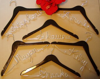 Set of 14 - FREE SHIPPING-Bridal Party Hangers, Bridesmaid Hangers, Bride Hangers, Personalized Wedding Hangers,  Bridesmaid Gift, Wedding