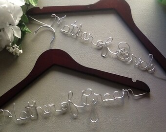 Set of 2 - FREE SHIPPING-Bridal Party Hangers, Bridesmaid Hangers, Bride Hangers, Personalized Wedding Hangers,  Bridesmaid Gift, Wedding