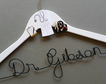 Personalized Doctor Hanger, New Graduate or The Soon to Be Doctor, 1st White Coat Hanger, Doctor 1st White Coat Ceremony, Gift for Doctors