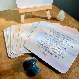 Conjunto de cartões de citação de Rumi, cartões de poesia, poema de Rumi, citação inspiradora, conjunto de citações de amor, arte pequena, cartões de meditação, adivinhação, espiritualidade