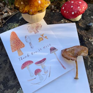 Aquarell Pilz Dankeskarte, Mykologe Geschenk