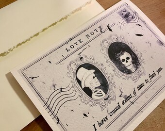 I Have Crossed Oceans of Time to Find You, Dracula, Bram Stoker, Goth Love Card, Goth Valentine&#39;s Day Card, Nosferatu, Greeting Card