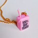 100% Boy Tears Juice Box Necklace, Feminist Necklace, Kawaii Cute Necklace, Feminism Choker, Food Jewelry, Male Tears Pendant