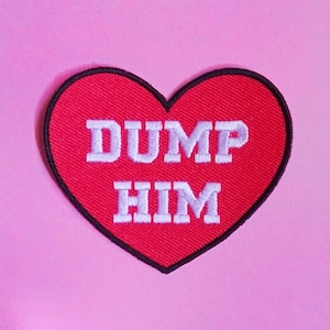 Dump ihn bestickt Eisen auf Patch, Dump ihn Abzeichen, rotes Herz Applikation, Herz Patches, Cartoon-Patch