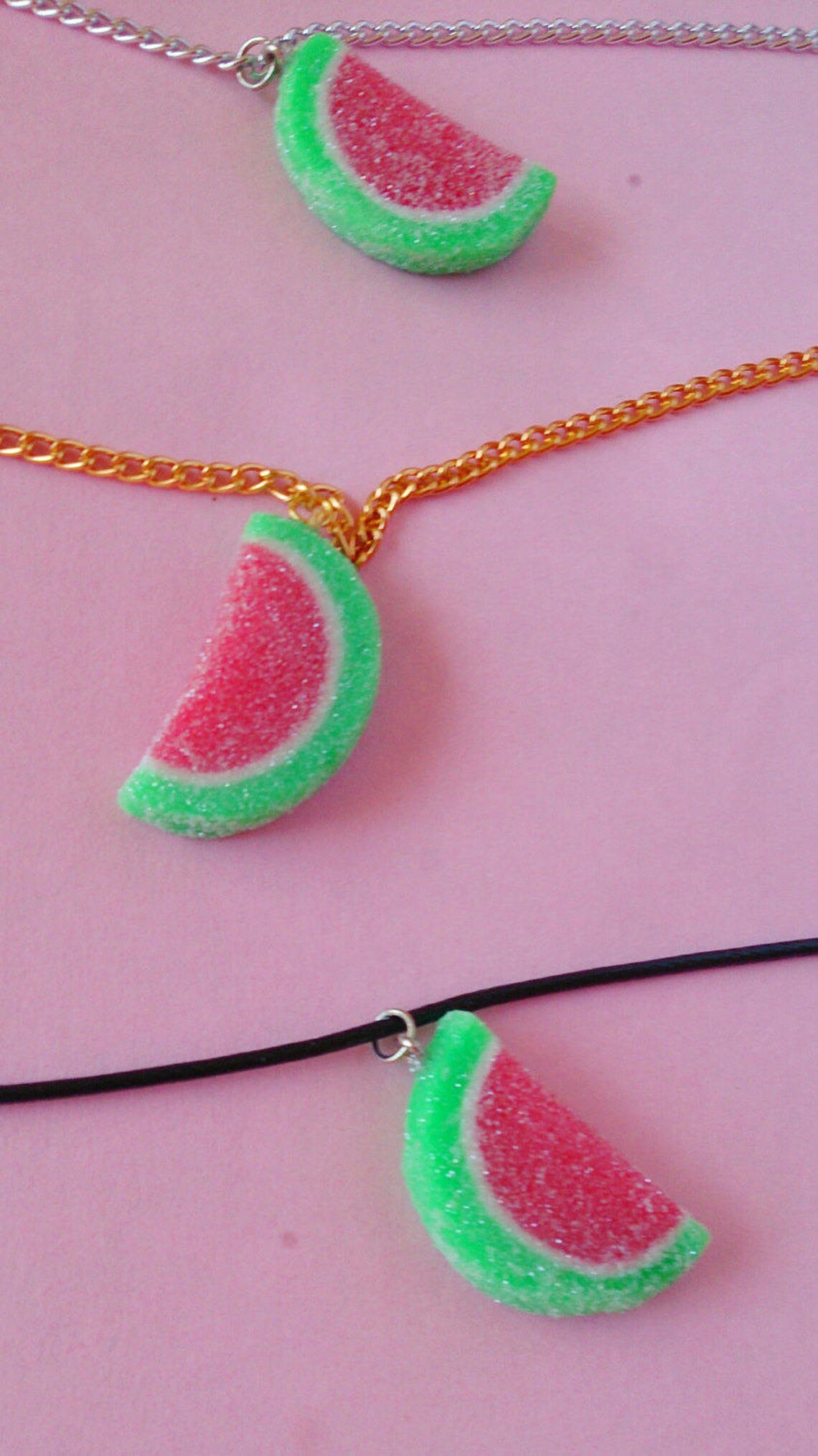 Watermelon Gummy Necklace Sour Candy Necklace Watermelon Etsy