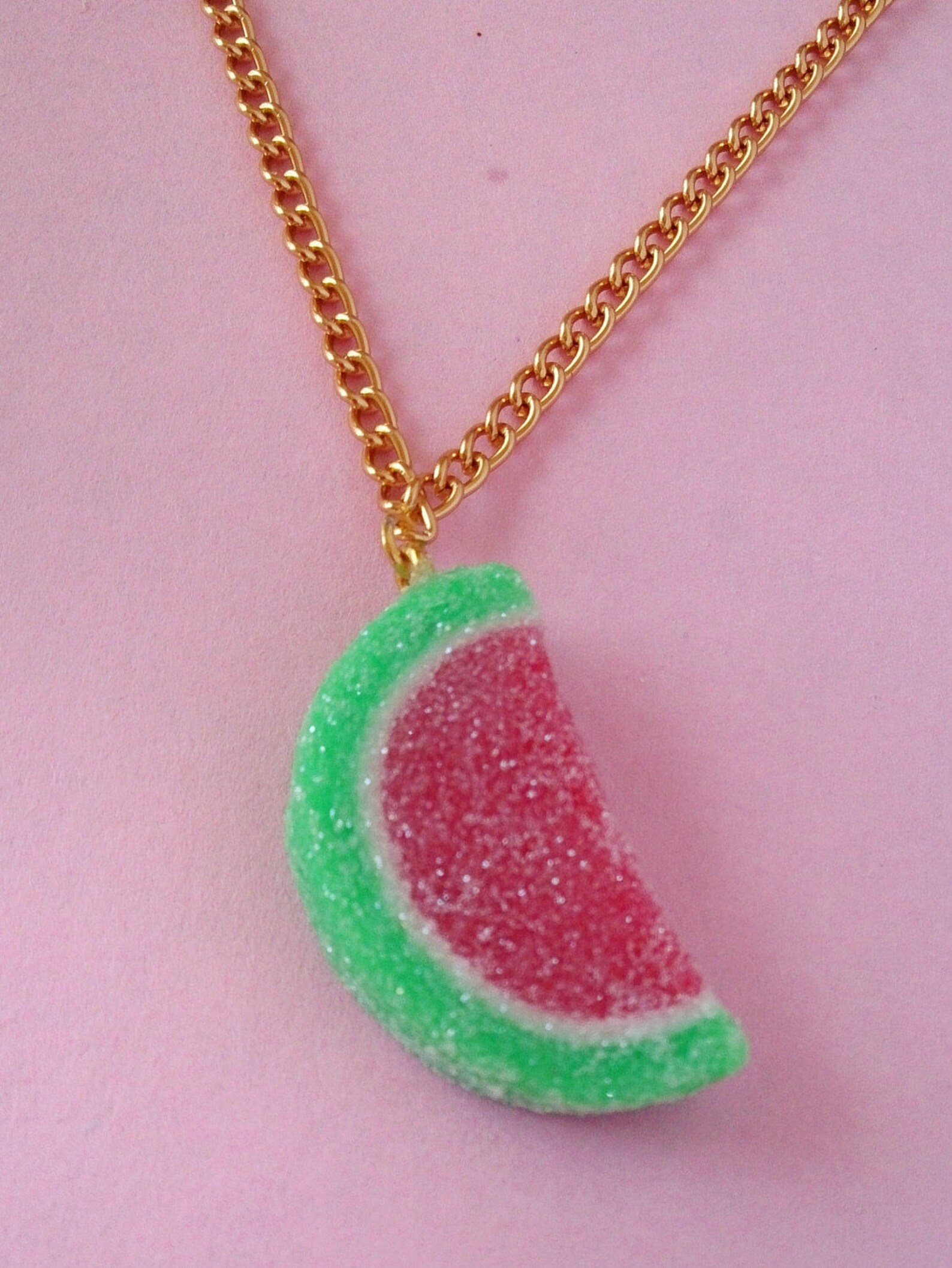 Watermelon Gummy Necklace Sour Candy Necklace Watermelon Etsy