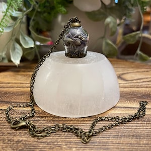 Blessing Ball Amulet Necklace / Protection Jewelry/Anti Stress Relaxation  /Lavender floral Infused Gifts/ Magical Crystal Ball