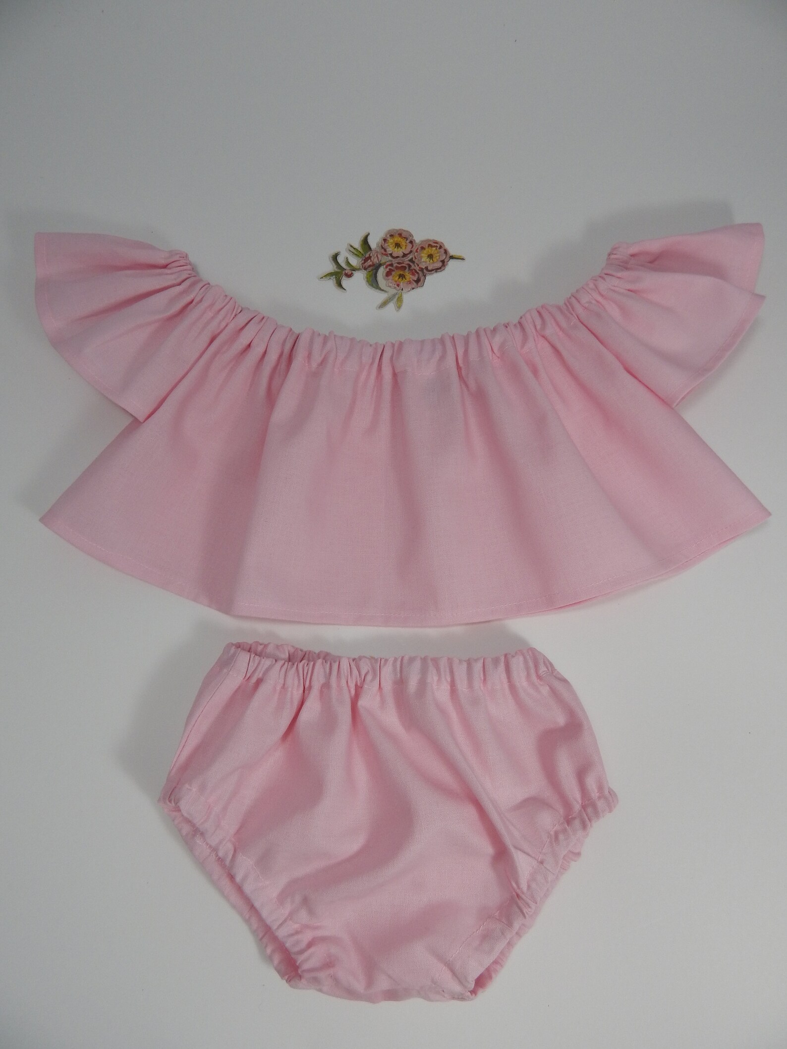 Baby Girl Crop Top and Bloomies Set/ Toddler Girl Drop Etsy