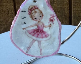 Oyster Shell Christmas Ornament/ Decopodged Girl Ornament/ Unique Gift Idea
