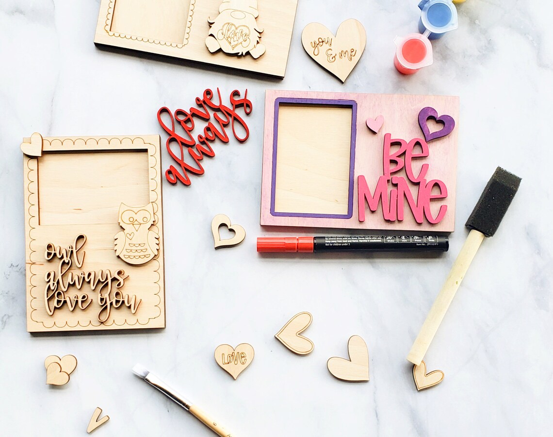 Valentine's DIY Photo Frame Paint Kit Do It Yourself Etsy