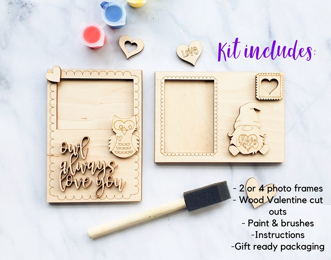 Valentine's DIY Photo Frame Paint Kit Do It Yourself Etsy