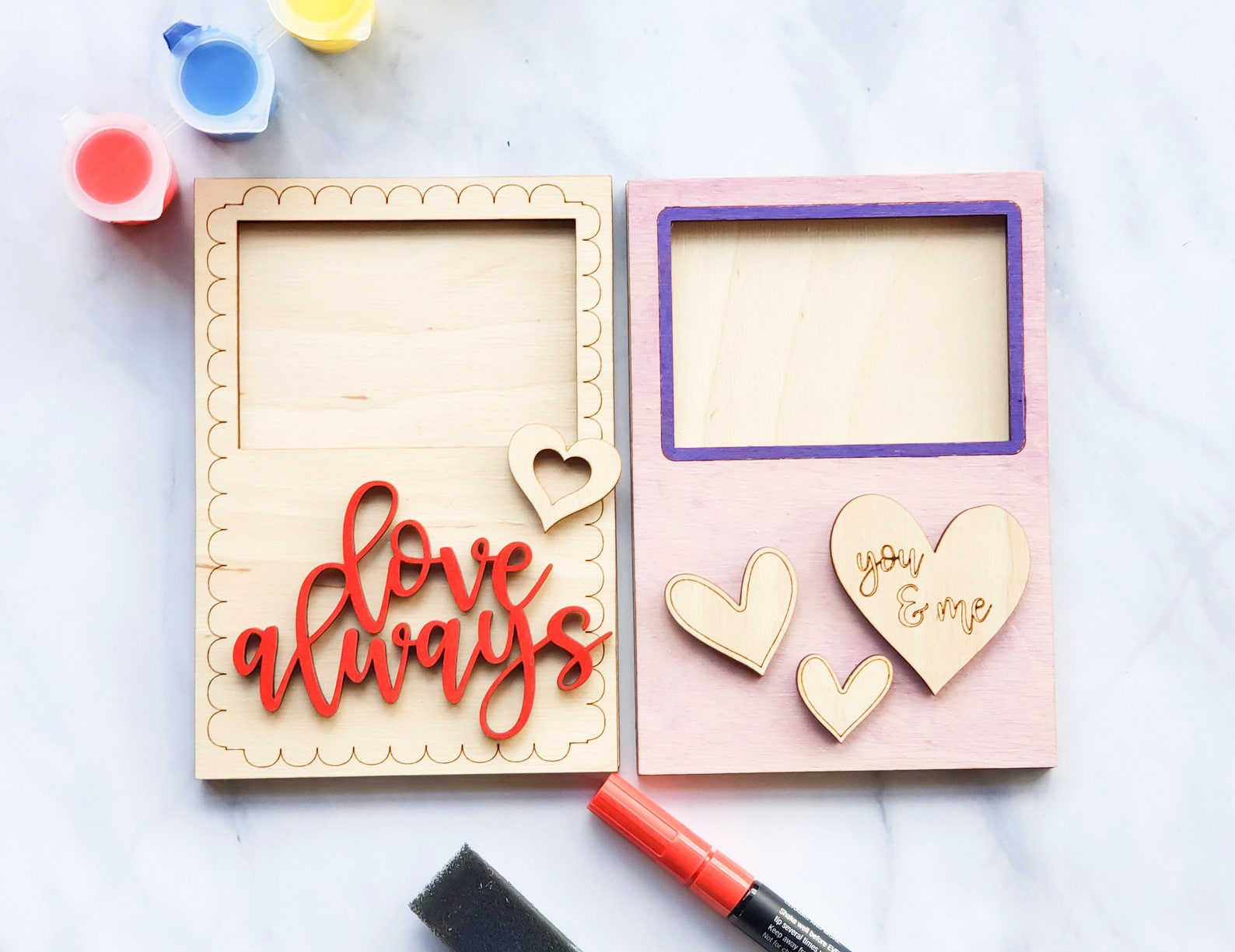 Valentine's DIY Photo Frame Paint Kit Do It Yourself Etsy