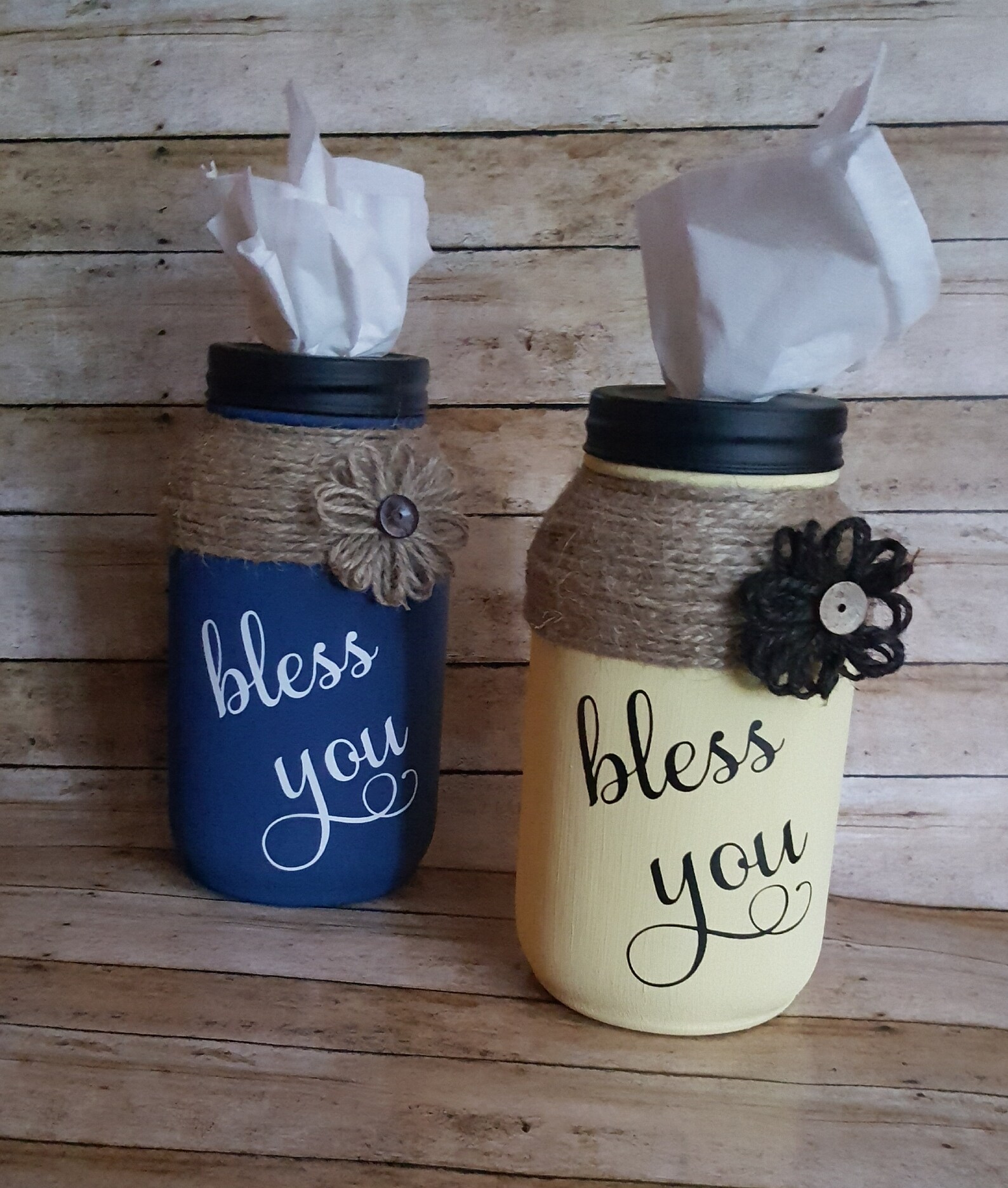 Mason Jar Tissue Holder Bless You Tissue Jar Tissue Holder Etsy
